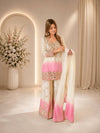 Letest new bollywood Style Top Real Mirror Work plazzo Dupatta Set