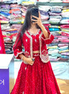 New Super Trending Embroidery Sequence work ready to wear jacket and lehenga choli Red