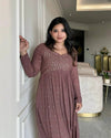 Designer Party Wear Look Brown Colour Gown