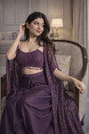 Designer Fancy indo-Western Style Heavy Crep Silk Fabric Sequins Embroidery Work Shrug