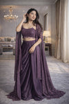 Designer Fancy indo-Western Style Heavy Crep Silk Fabric Sequins Embroidery Work Shrug