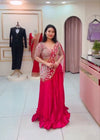 NEW DESIGNER PARTY WEAR LAHENGA SAREE WITH STICH BLOUSE WITH EMBROIDERY WORK