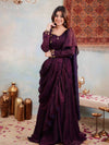 Designer Party Wear Lahenga Saree Collection Gown Purple Colour