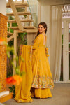 Designer Anarkali With Plazoo Set Musterd