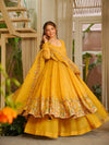 Designer Anarkali With Plazoo Set Musterd