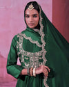 Designer Party Wear Look Collection Green Colour Gown