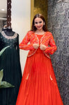Designer Party Wear Look Heavy Bandhni Silk Print Gown