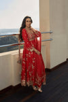 Designer Anarkali Set Red Colour