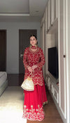 Designer Sharara Set – Elegant Ethnic Wear Red Colour