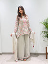 Letest new bollywood Style Top Real Mirror Work plazzo Dupatta Set