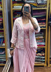 New Super Trending Embroidery Sequence work ready to wear saree with full koti